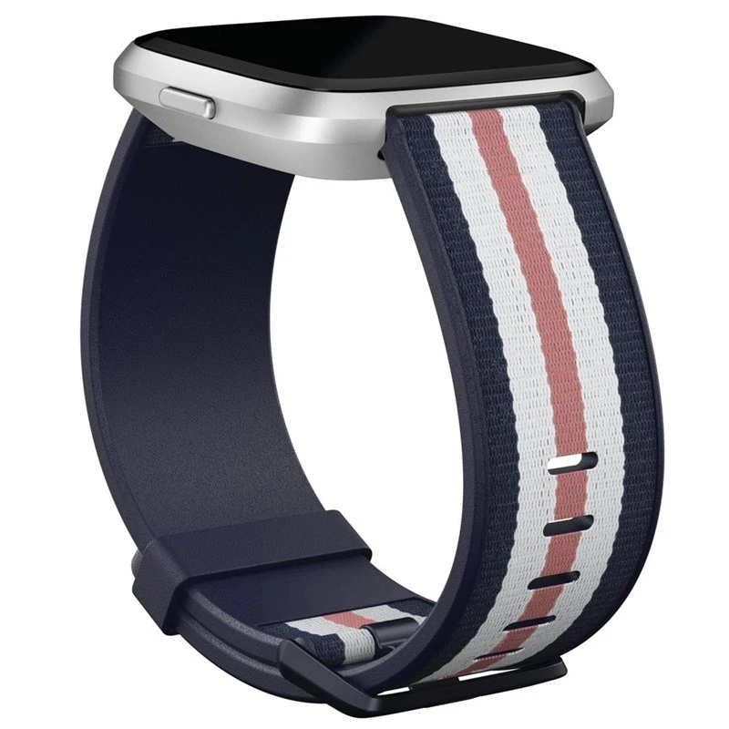 Fitbit Versa Woven Hybrid Band Navy/Pink - Image 2