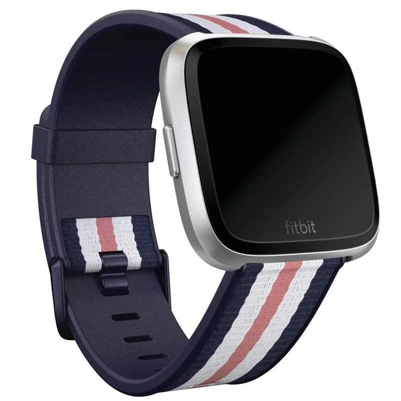 Fitbit Versa Woven Hybrid Band Navy/Pink - Image 3