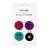 Surprize Shop Multi Colour Smiley Faces 4 Pack Ball Marker Set  