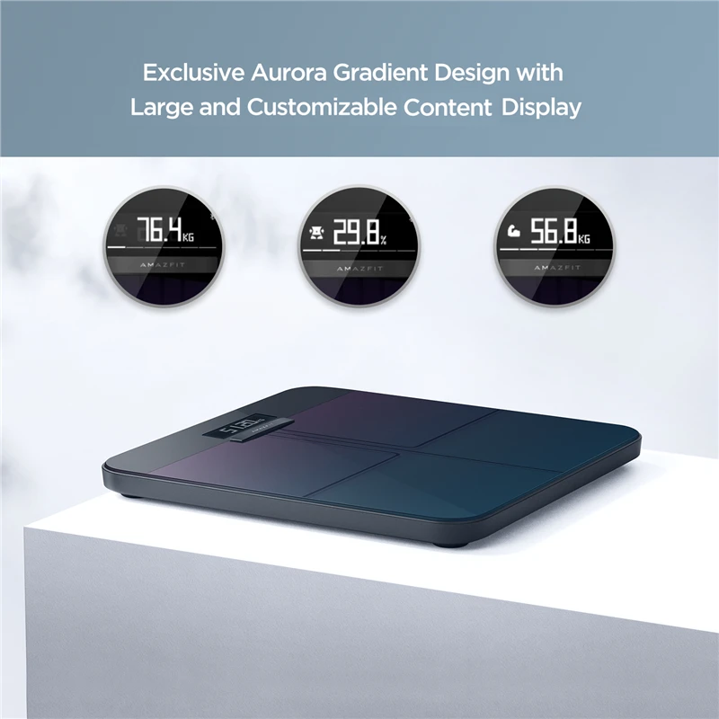 Amazfit Smart Scale Wi-Fi Bluetooth, Digital Body Fat BMI Scale Aurora Blue - Image 7