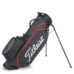 Titleist Players 4 Stand Bag Black/Black/Red  